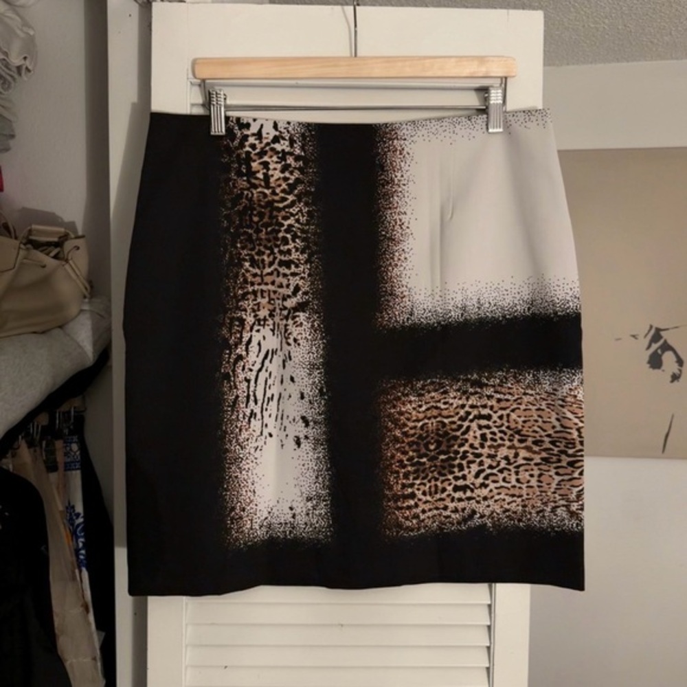 Kenneth Cole Pencil Skirt | Black Animal Print | Size 14
